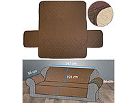 Wilson Gabor Wende-Schonbezug für 3-Sitzer-Sofa, wasserabweisend, Beige/Braun; 2in1-Mikrofaser-Decken mit kühlender und wärmender Seite 2in1-Mikrofaser-Decken mit kühlender und wärmender Seite 2in1-Mikrofaser-Decken mit kühlender und wärmender Seite 